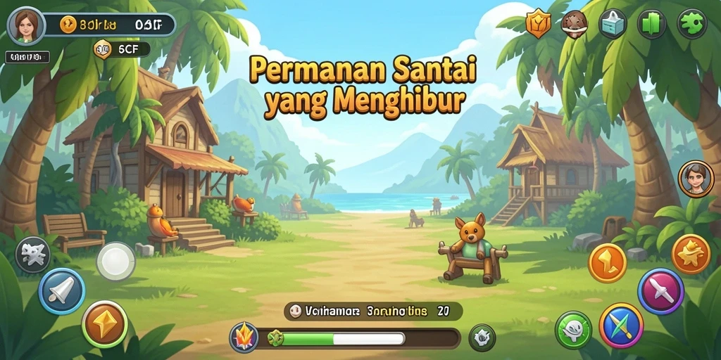 Screenshot gameplay 6CF yang menunjukkan aksi seru dan santai.