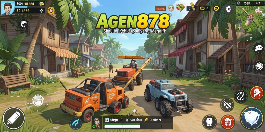 Tangkapan layar AGEN878 menampilkan gameplay simulasi kehidupan yang menarik.