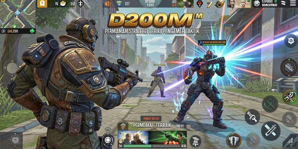 Tampilan gameplay D200M yang menegangkan dan strategi yang mendebarkan.