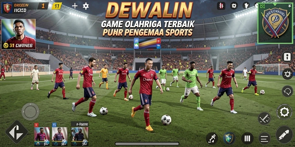Tampilan gameplay menarik dengan aksi olahraga yang menegangkan.