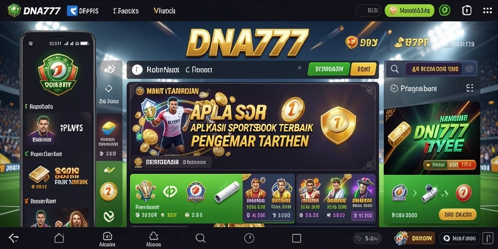 Screenshot DNA777 menampilkan interface sportsbook yang dinamis dan informatif.