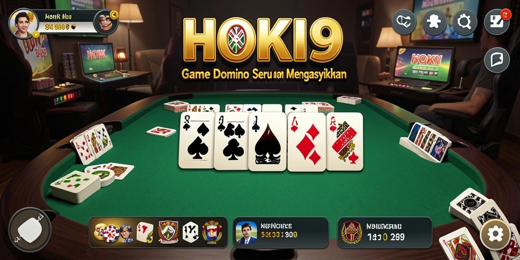 Screenshot utama HOKI9 menampilkan serunya gameplay Domino.
