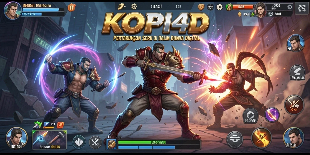 Tangkapan layar KOPI4D menampilkan serunya pertarungan melawan lawan.