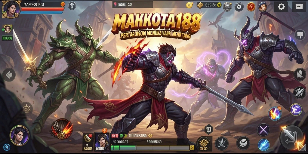 Screenshot menampilkan aksi pertarungan intens di MAHKOTA188.