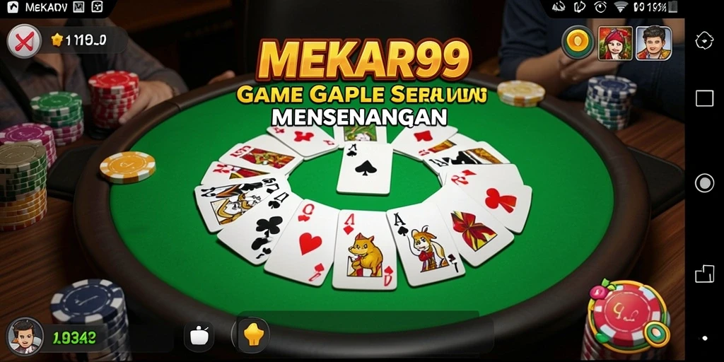 Tampilan gameplay seru dari MEKAR99 saat bermain Gaple.