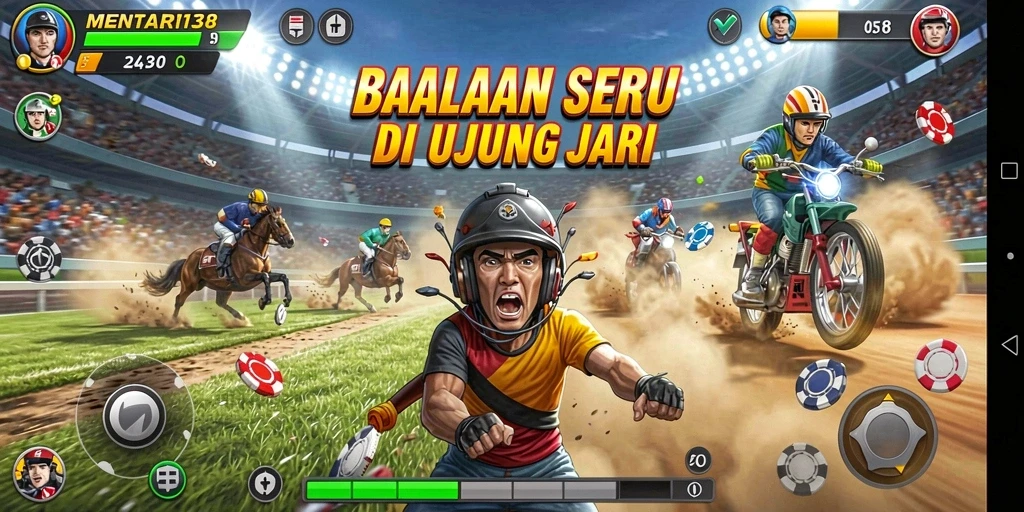Screenshot dari gameplay Racing MENTARI138 yang menegangkan