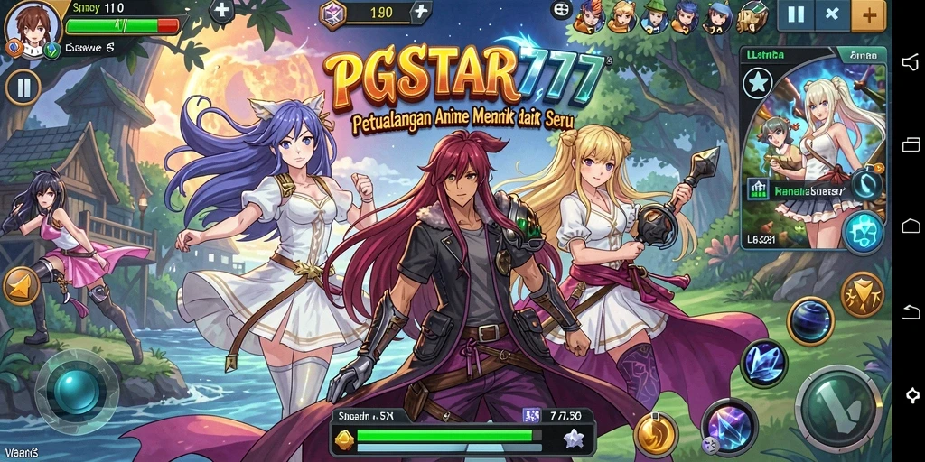 Tampilan menarik gameplay PGSTAR777 dengan karakter Anime dinamis.