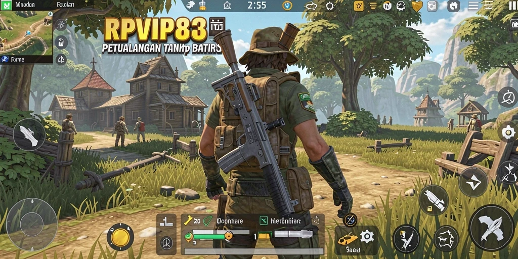 Screenshot gameplay RPVIP8 menampilkan eksplorasi dunia terbuka yang kaya.