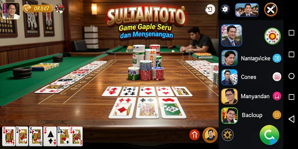 Tampilan gameplay menarik dari SULTANTOTO saat bermain Gaple.
