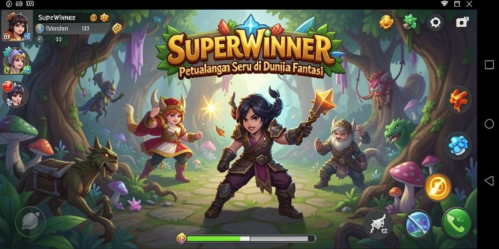Tampilan gameplay <strong>SUPERWINNER</strong> yang penuh aksi dan petualangan.