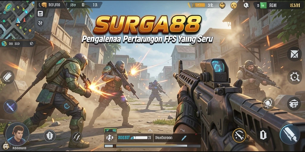 Gameplay SURGA88 yang penuh aksi dan strategi FPS.