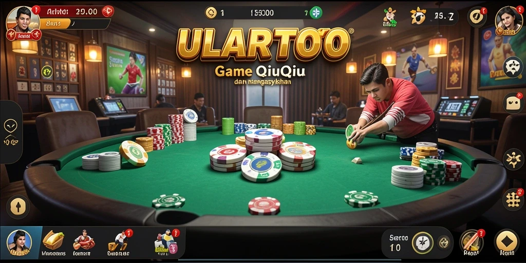 Tangkapan layar ULARTOTO yang menunjukkan gameplay QiuQiu yang menarik.