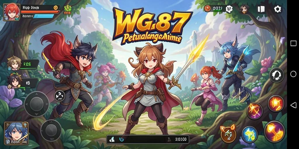 Screenshot permainan <strong>WG87</strong> yang menampilkan aksi di dunia Anime.