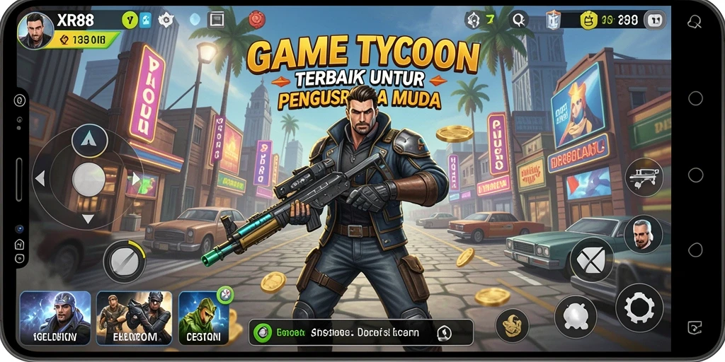 Tampilan gameplay XR88 yang menarik dan realistis dalam simulasi Tycoon.